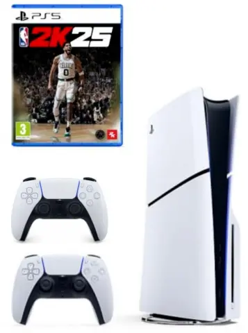PS5 PlayStation 5 Slim - White, 1 TB SSD + DualSense + NBA 2K25 kaas