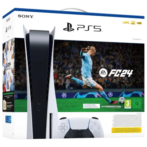 PS5 PlayStation 5 - White, 825 GB SSD - FIFA 24 Bundle обложки