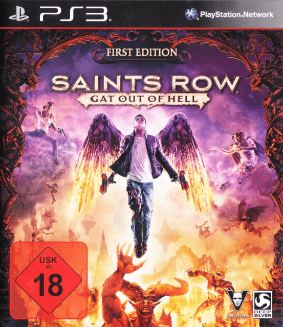 PS3 Saints Row: Gat Out of Hell First Edition cover